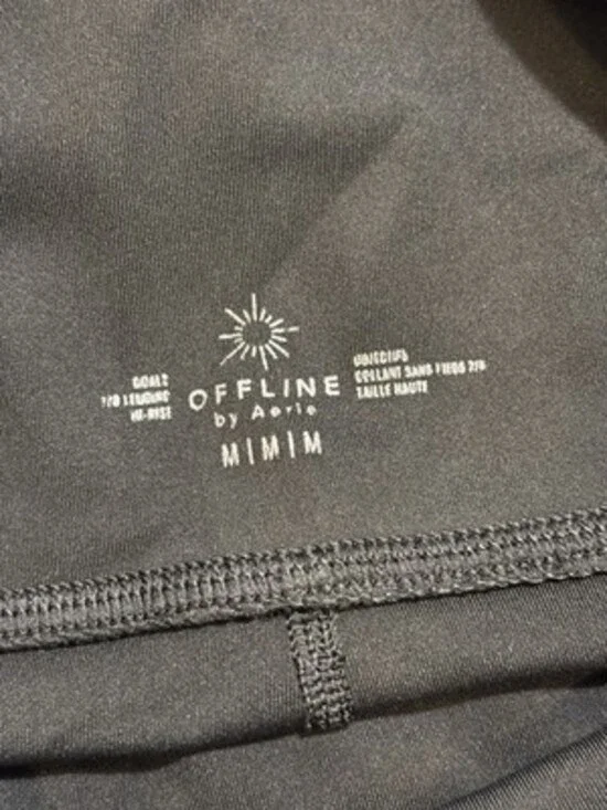 Offline Aerie Goals Women High Rise 7/8 Legging w/Mesh Side Pockets Black Size M - Picture 4 of 4